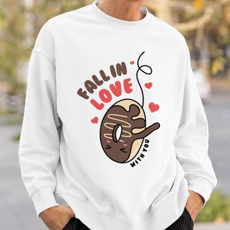 Funny Donut Fall In Love Sweatshirt Gifts for Him