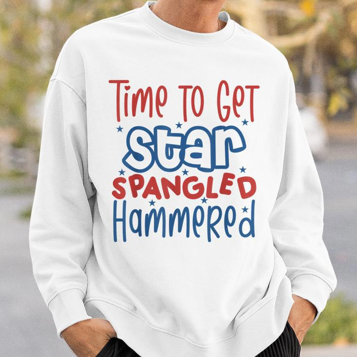 Funny Drunk 4Th Of July Time To Get Star Spangled Hammered Sweatshirt Gifts for Him