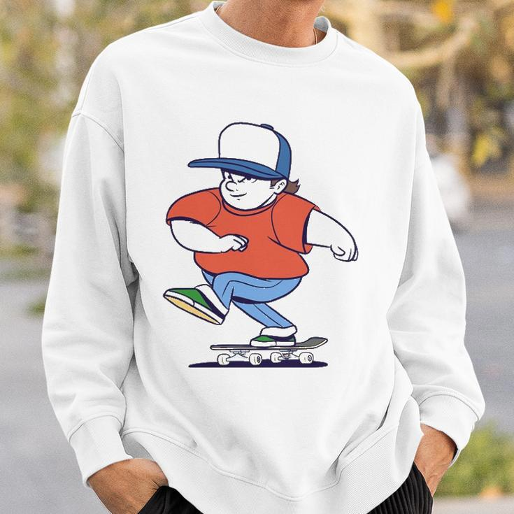 Funny Skater Cartoon Skateboarder Riding Skateboard Gift Sweatshirt Gifts for Him