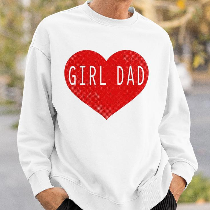 Girl Dad Heart Fathers Day Vintage Retro Sweatshirt Gifts for Him