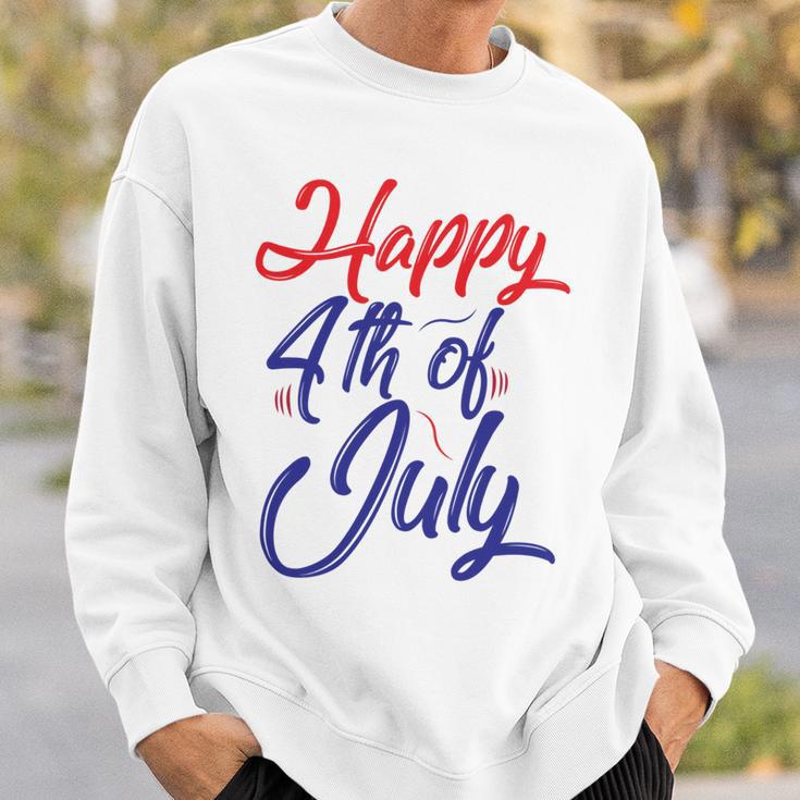 Happy 4Th Of July Dark Red Blue Text Sweatshirt Gifts for Him