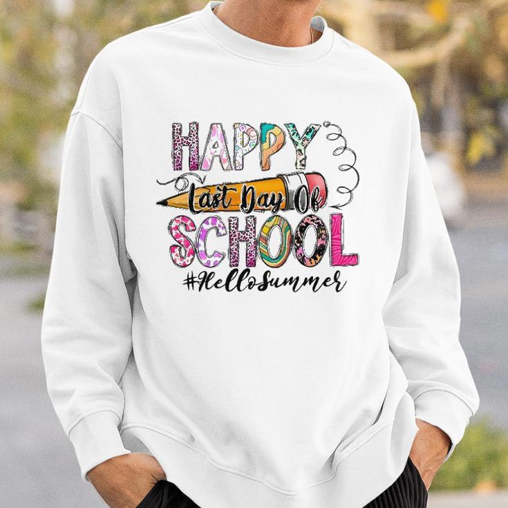 Happy Last Day Of School Teacher Student Graduation Leopard Sweatshirt Gifts for Him