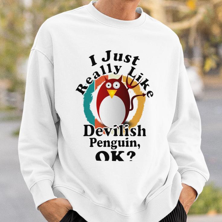 I Really Like Devilish Penguin Ok Sweatshirt Gifts for Him