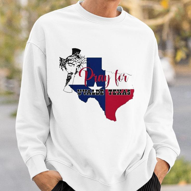Jesus Pray For Uvalde Texas Protect Texas Not Gun Christian Cross Sweatshirt Gifts for Him