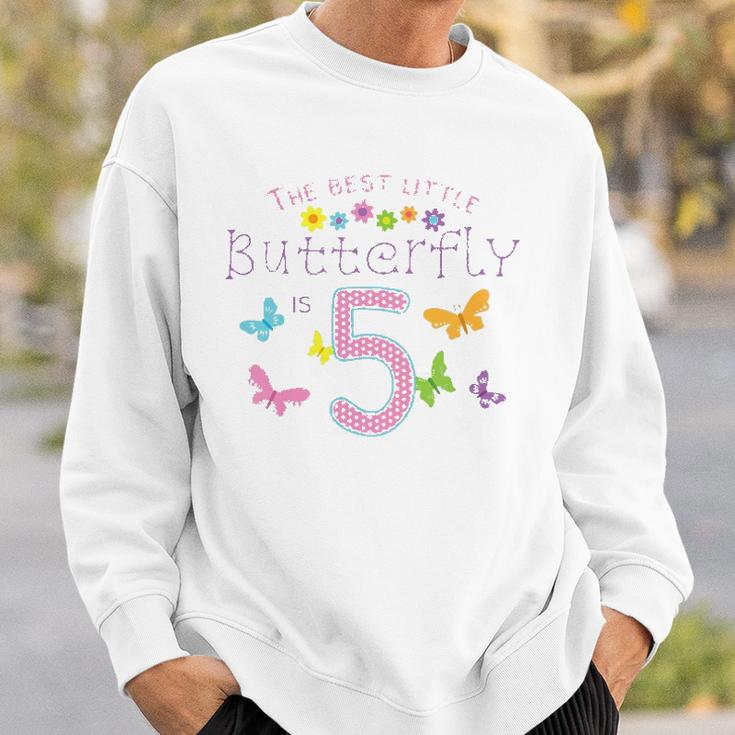 Kids 5Th Fifth Birthday Party Cake Little Butterfly Flower Fairy Sweatshirt Gifts for Him