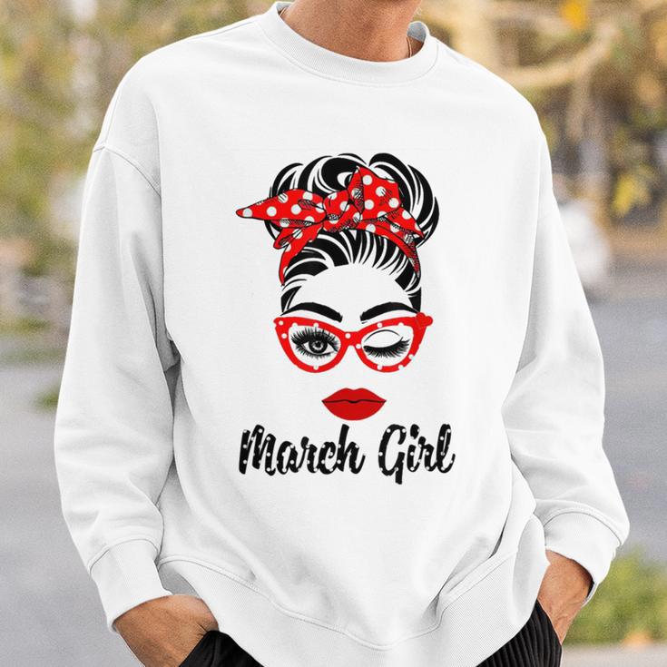 March Girl Women Face Wink Eye Bandana Birthday Gifts 548 Trending Shirt Sweatshirt Gifts for Him