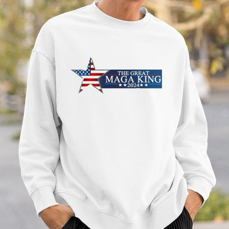 Mega King Usa Flag Proud Ultra Maga Trump 2024 Trump Support Sweatshirt Gifts for Him