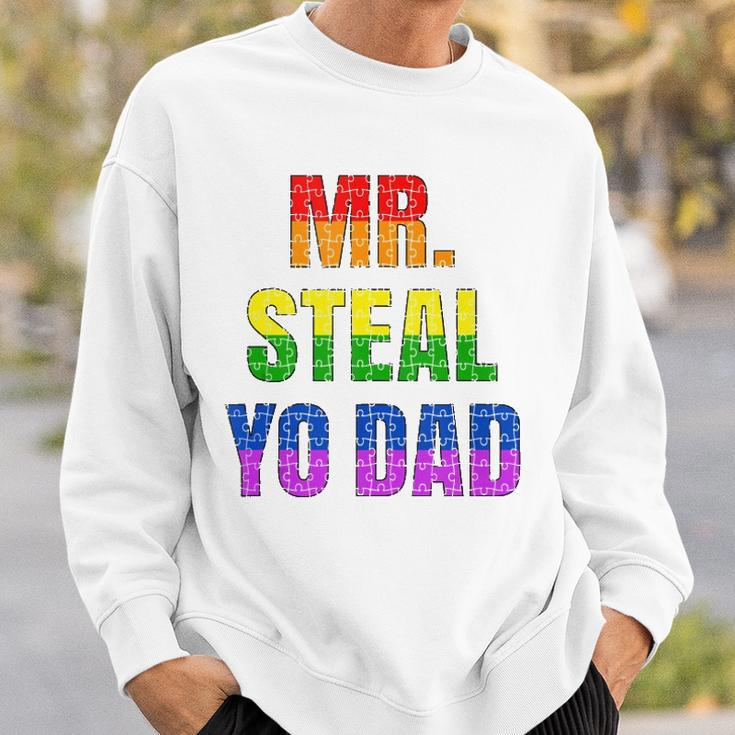 Mens Mister Steal Your Dad Gay Pride Jokes Sweatshirt Gifts for Him