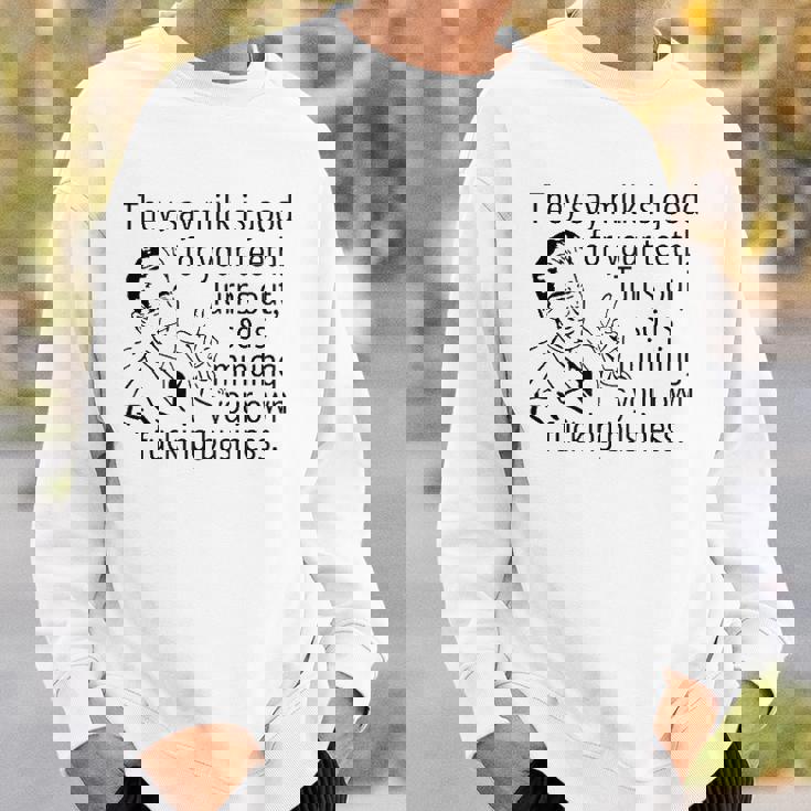 Mind Your Own Fucking Business Funny Sarcastic Adult Humor Sweatshirt Gifts for Him