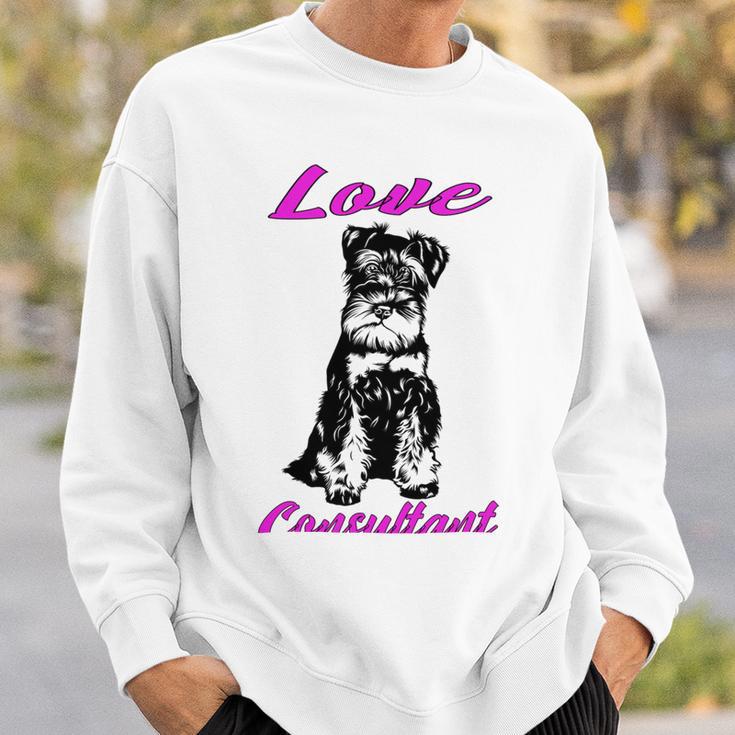 Miniature Schnauzer At Home Love Consultant Multi Tasking Dog Sweatshirt Gifts for Him