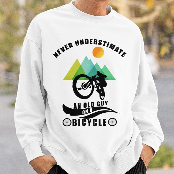 Never Underestimate An Old Guy On A Bicycle Sweatshirt Gifts for Him