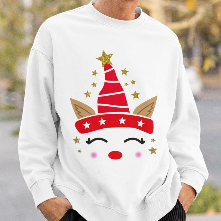 New Christmas Unicorn Face Santicorn Cute Sweatshirt Gifts for Him