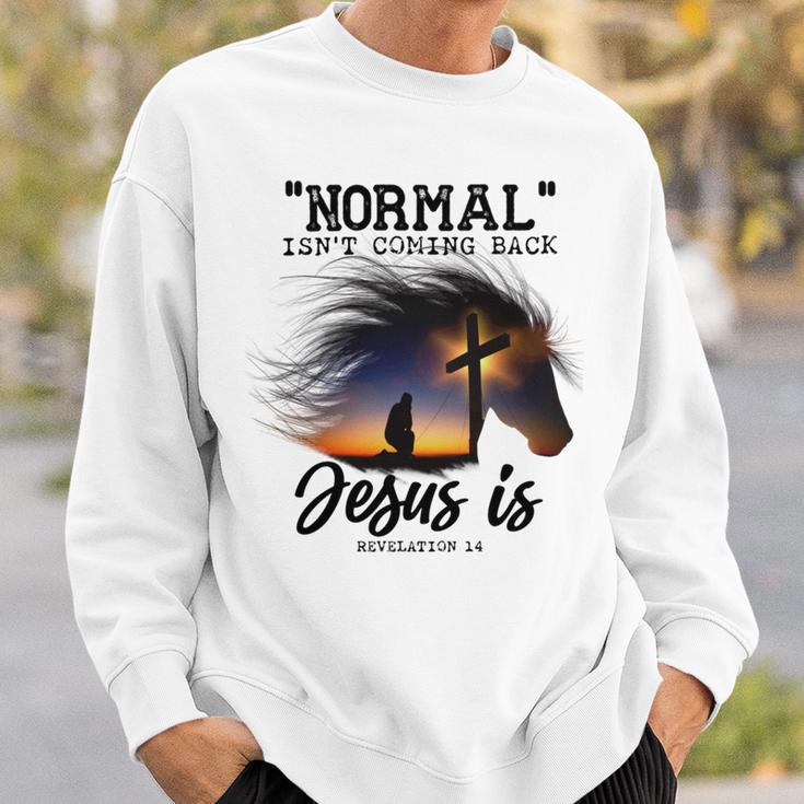 Normal Isnt Coming Back Jesus Is Revelation For Horse Lovers Sweatshirt Gifts for Him