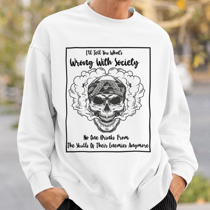 Official Wrong Society Drink From The Skull Of Your Enemies Sweatshirt Gifts for Him