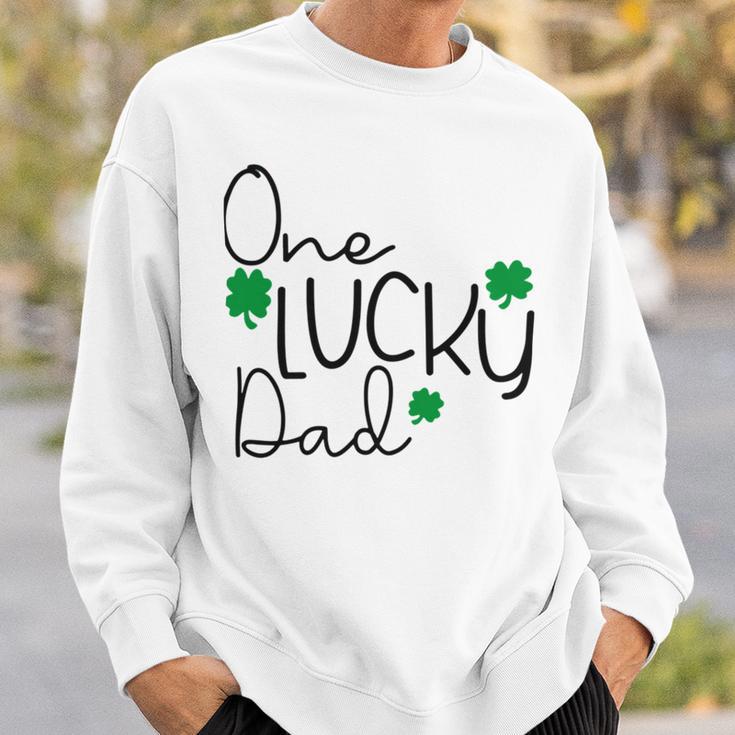 One Lucky Dad Funny St Patrick Day Sweatshirt Gifts for Him