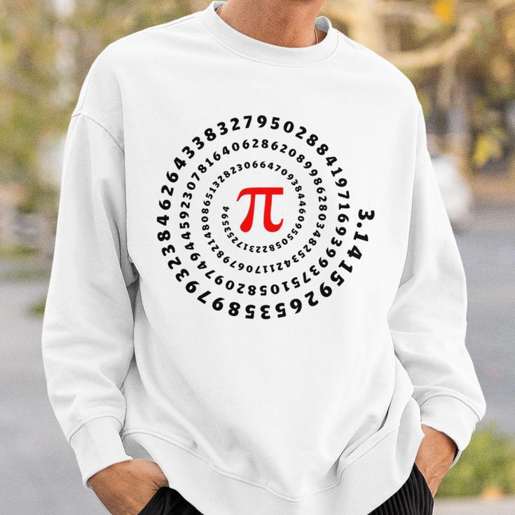 Pi Π Spiral Science Mathematics Math Irrational Number Sequence Sweatshirt Gifts for Him