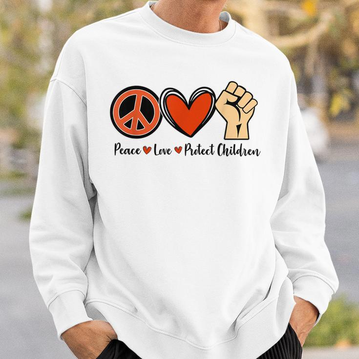Protect Our Kids End Guns Violence Wear Orange Peace Sign Sweatshirt Gifts for Him