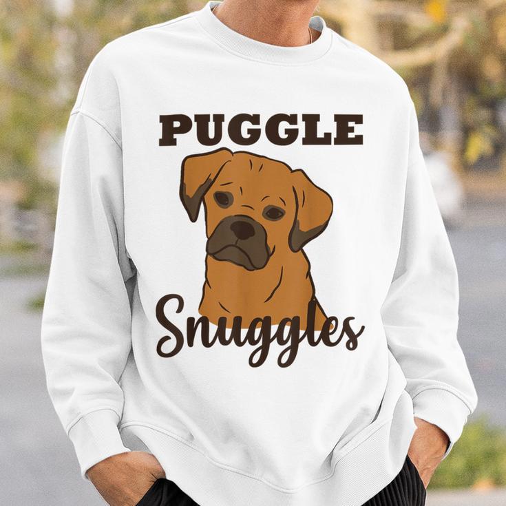 Puggle Dog Snuggles Funny Cute Pug Beagle Mom Dad Sweatshirt Gifts for Him