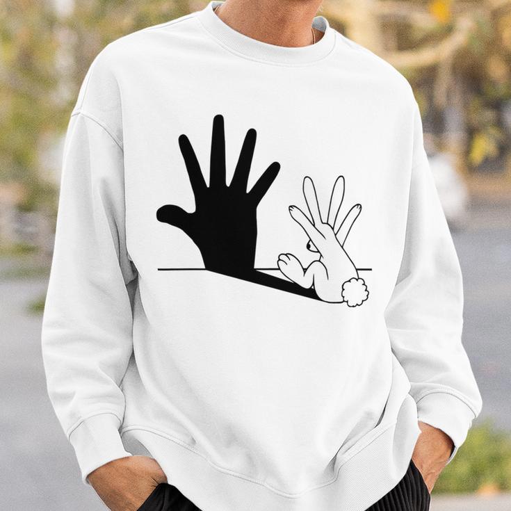 Rabbit Hand Shadow Sweatshirt Gifts for Him