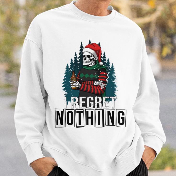 Skeleton Santa I Regret Nothing Christmas Sweatshirt Gifts for Him