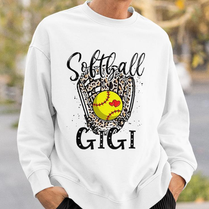 Softball Gigi Leopard Game Day Softball Lover Grandma Sweatshirt Gifts for Him
