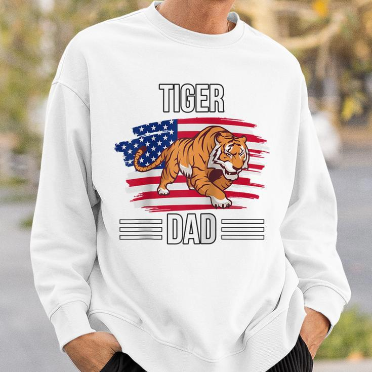 Tiger Us Flag 4Th Of July Fathers Day Tiger Dad Sweatshirt Gifts for Him