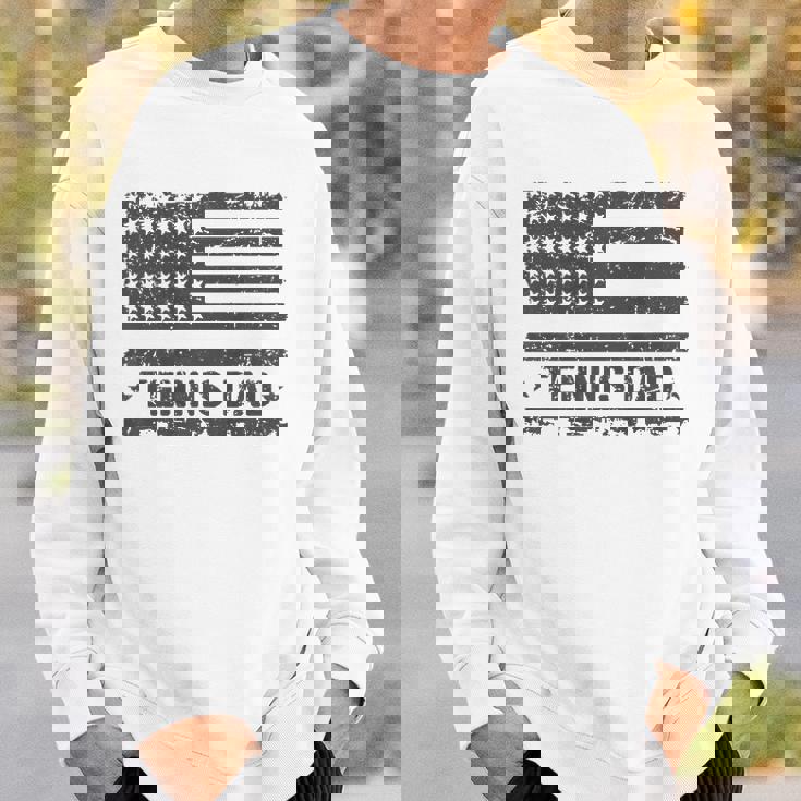 Vintage Tennis Dad America Us Flag Patriot Funny Gift Sweatshirt Gifts for Him