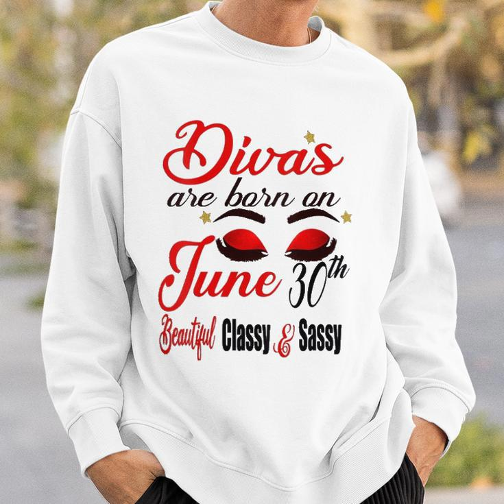 Womens Divas Are Born On June 30Th Cancer Girl Astrology June Queen V Neck Sweatshirt Gifts for Him