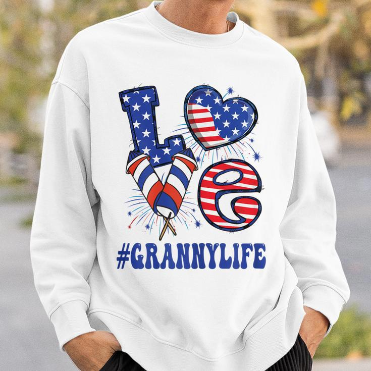 Womens Granny Love Usa Flag Grandma 4Th Of July Family Matching Sweatshirt Gifts for Him