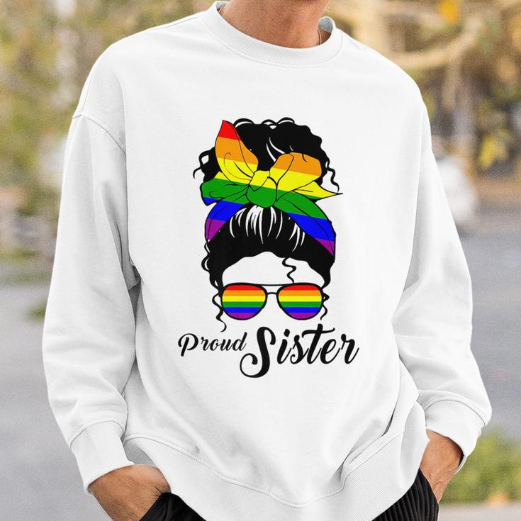 Womens Proud Sister -Day Gay Pride Lgbt-Q Sister Sweatshirt Gifts for Him