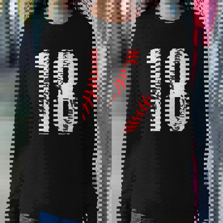 18 Baseball Mom Baseball Player Number 18 Sport Lover Sweatshirt Gifts for Her