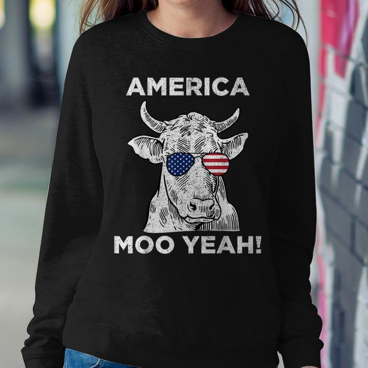 4Th Of July Funny Moo Yeah Cow GlassesBoys Girls Us Sweatshirt Gifts for Her