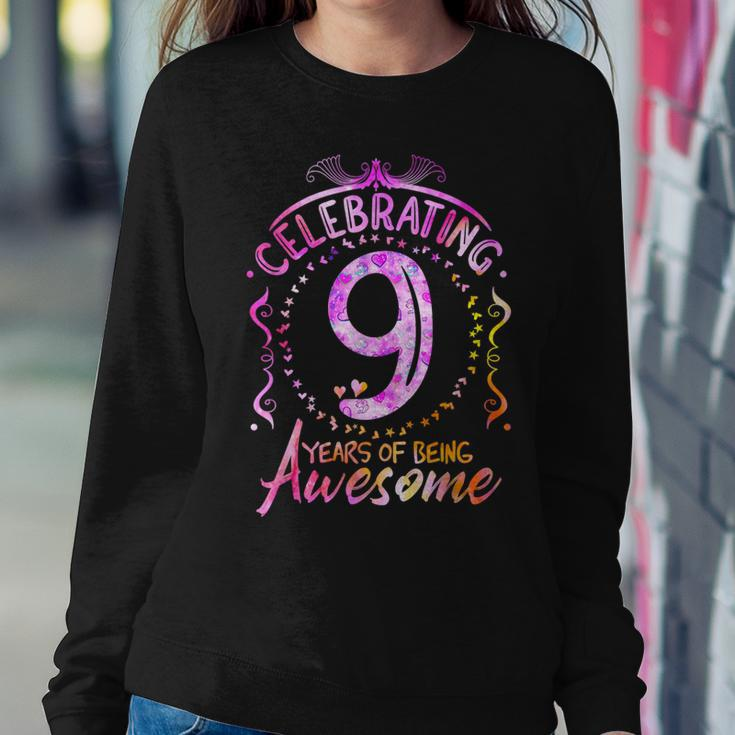 9 Years Of Being Awesome 9 Year Old Birthday Kid Girl Sweatshirt Gifts for Her