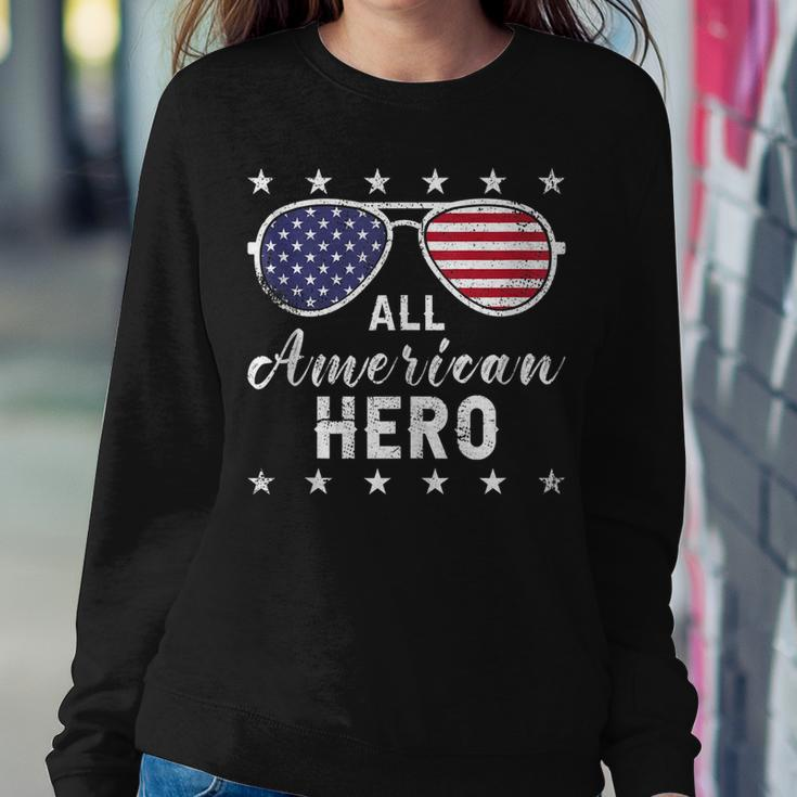 All American Hero Dad 4Th Of July Sunglasses Fathers Day Sweatshirt Gifts for Her