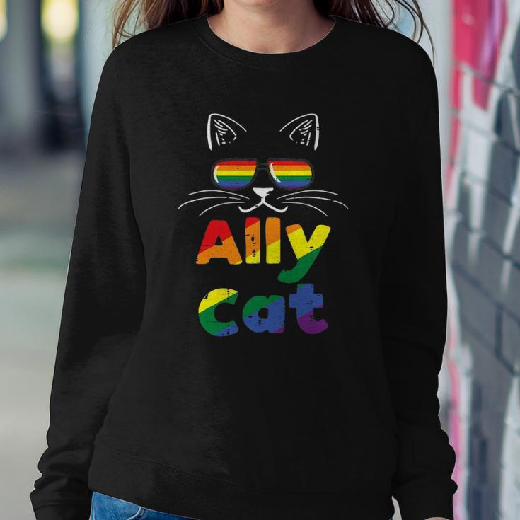 Ally Cat Pride Month Straight Ally Gay Lgbtq Lgbt Women Sweatshirt Gifts for Her