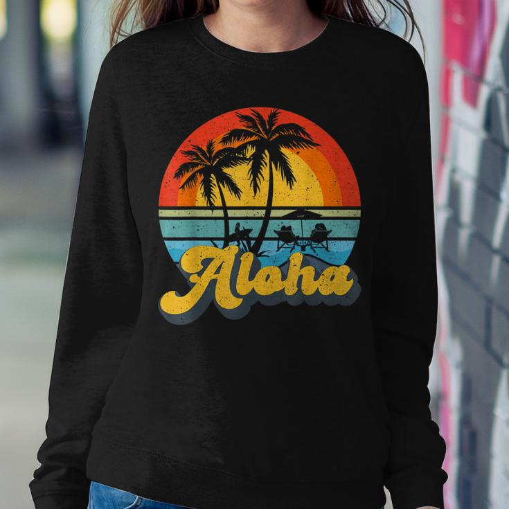 Aloha Hawaii Hawaiian Island Vintage Palm Tree Surfboard V2 Sweatshirt Gifts for Her