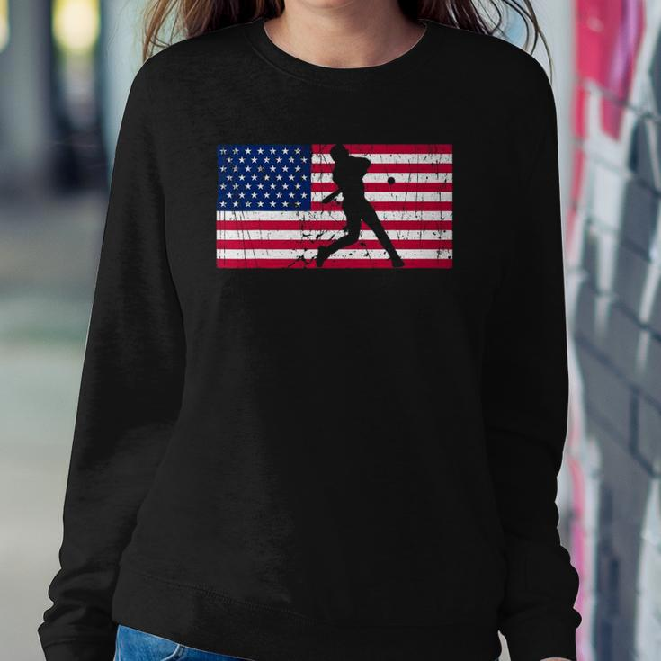 Baseball 4Th Of July American Flag Usa America Patriotic Sweatshirt Gifts for Her