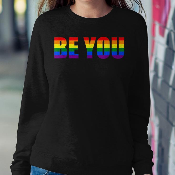 Be You Lgbt Flag Gay Pride Month Transgender Sweatshirt Gifts for Her
