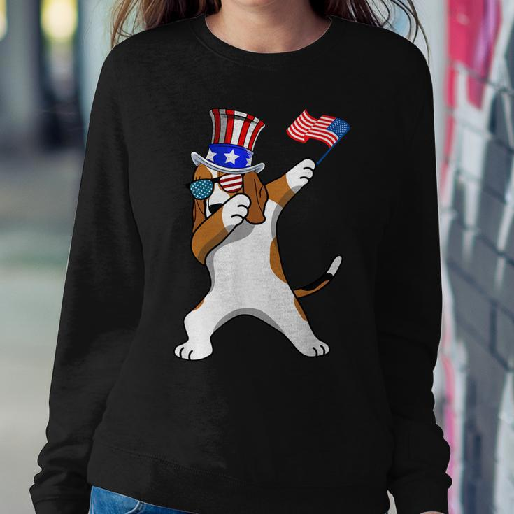 Beagle Dabbing Dog Dad 4Th Of July Sweatshirt Gifts for Her