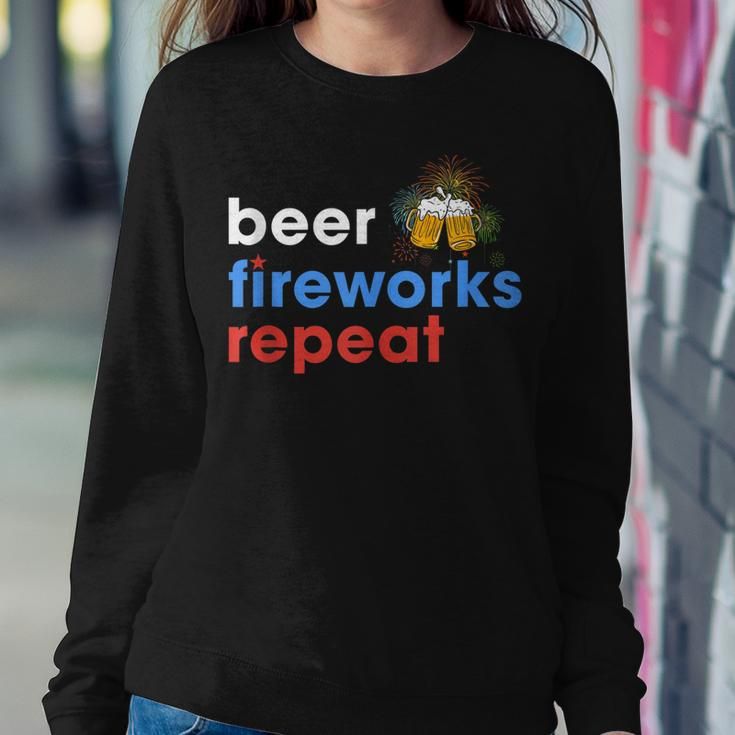 Beer Fireworks Repeat Funny 4Th Of July Beer Lovers Gifts Sweatshirt Gifts for Her
