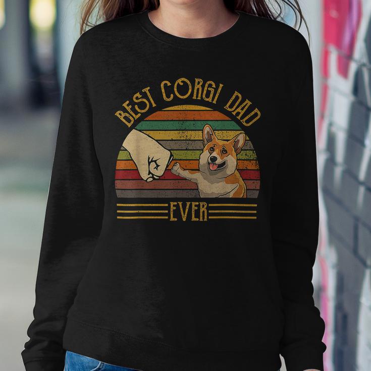 Best Corgi Dad Ever Retro Vintage Sunset Sweatshirt Gifts for Her