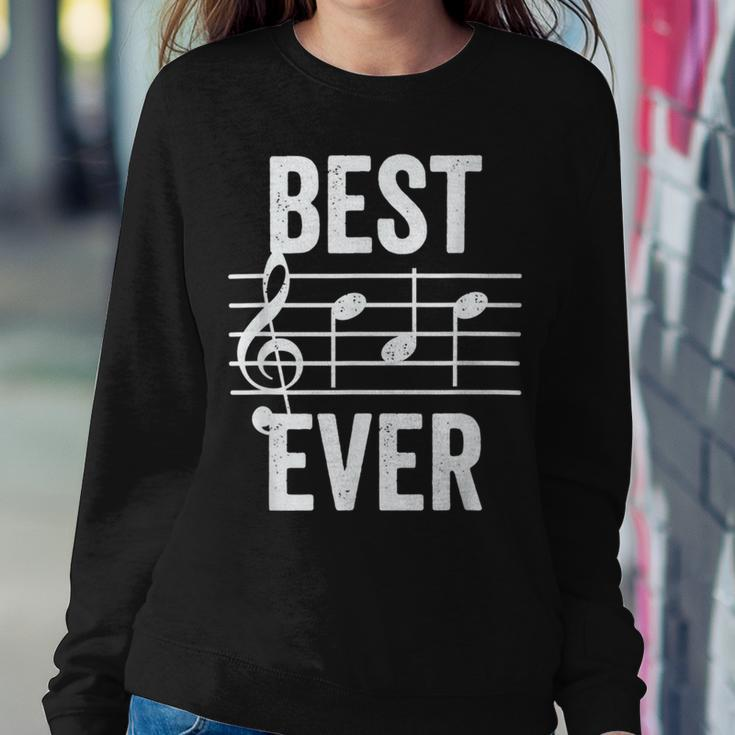 Best Dad Ever Music Note Bold Condensed Dark Sweatshirt Gifts for Her