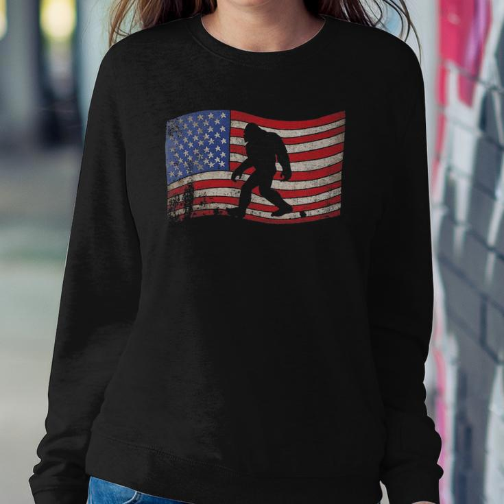 Bigfoot American Flag Sasquatch 4Th July Gift Sweatshirt Gifts for Her