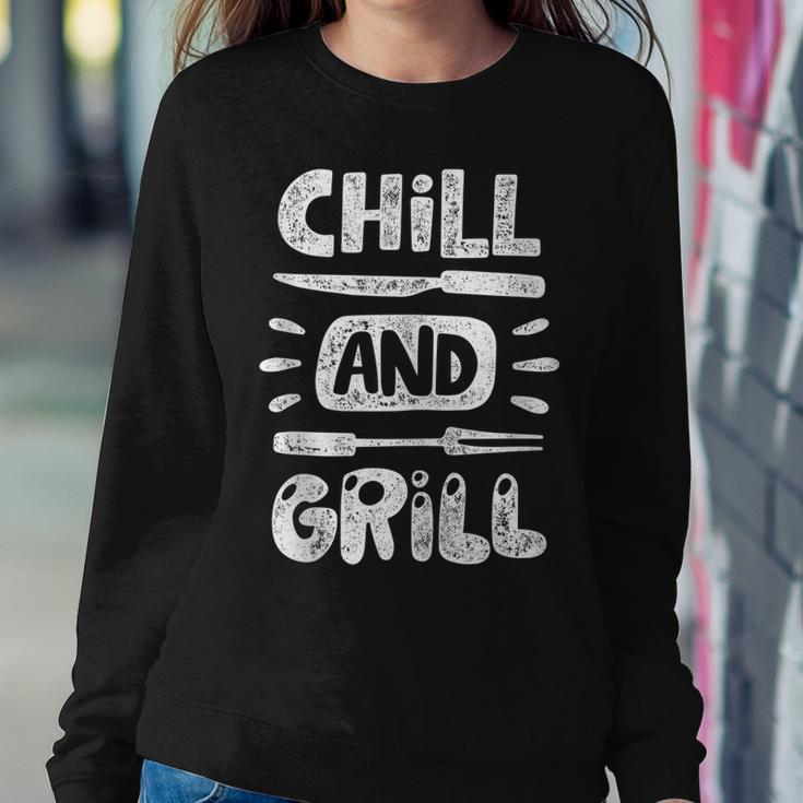Birthday Gift For Him Husband Dad Grandpa Chill And Grill Sweatshirt Gifts for Her