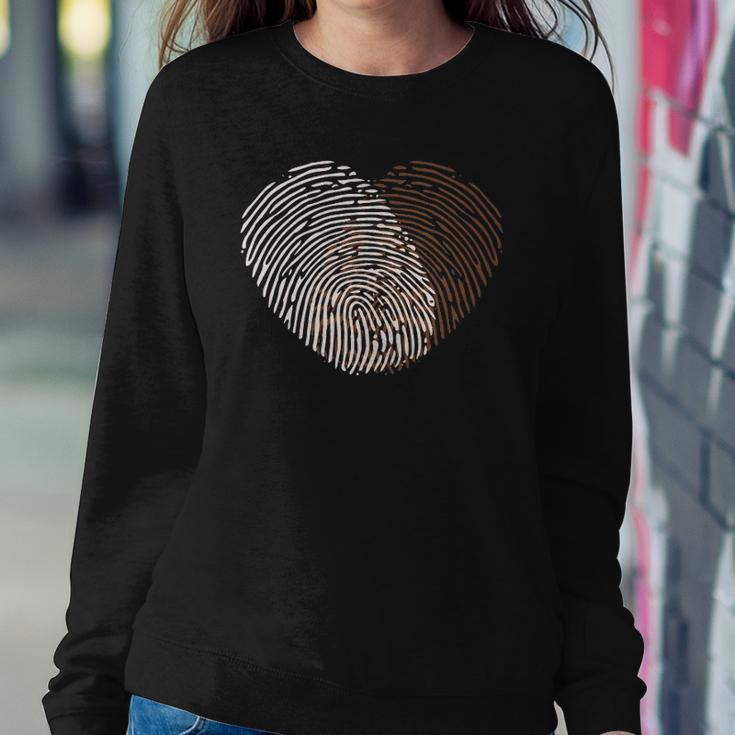 Black White Fingerprint Anti-Racism Blm Equality Africa Gift Sweatshirt Gifts for Her