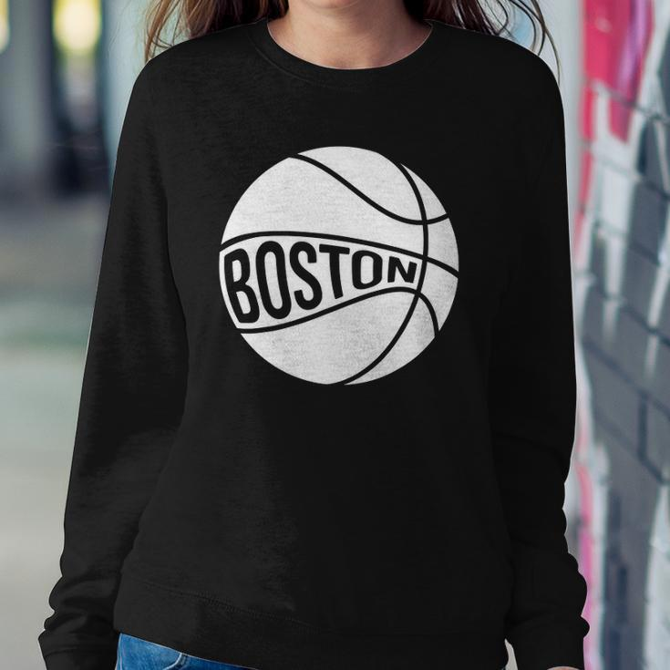 Boston Retro City Massachusetts State Basketball Sweatshirt Gifts for Her