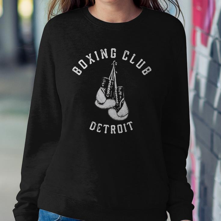 Boxing Club Detroit Distressed Gloves Sweatshirt Gifts for Her