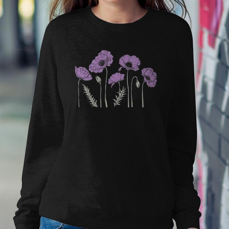 Casual Purple Poppy Flowers Graphic For Women Sweatshirt Gifts for Her