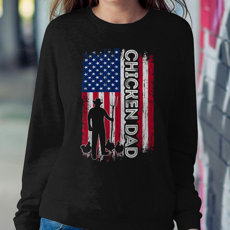 Chicken Chicken Chicken Dad American Flag Poultry Farmer Dad Fathers Day Sweatshirt Gifts for Her
