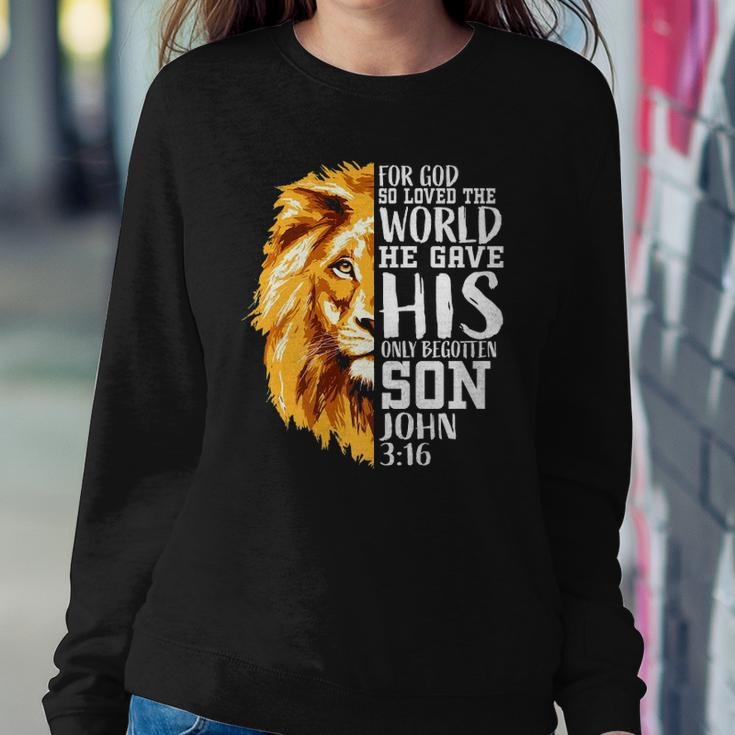 Christian Gifts For Men Lion Of Judah Graphic God John 316 Sweatshirt Gifts for Her